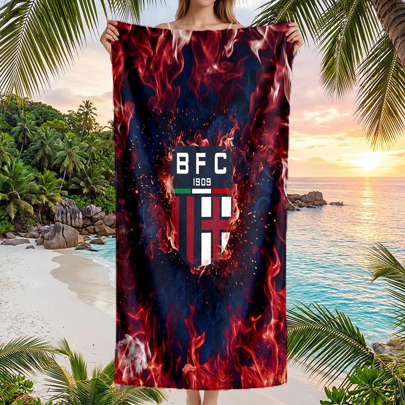 Bologna FC Druck Schnelltrocknendes Strandtuch Mikrofaser Saugfähig Tragbares Reise-Badetuch