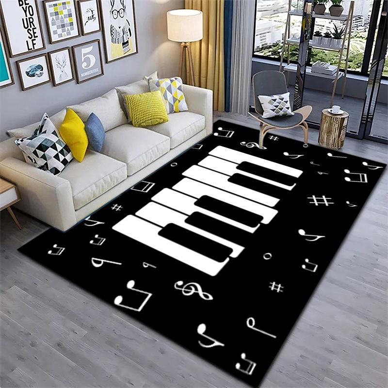 1Pc Piano keys music Printed circular carpet, home door mat, outdoor travel protection carpet A13
