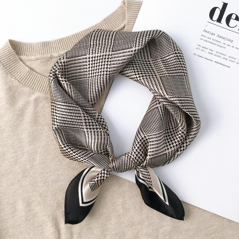 Silk Square Scarf Women 53x53cm Lightweight Pure Mulberry Neck Classic British Style Accessory