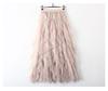 The Korean Version of the Elastic Waist Is Fashionable and Versatile, Showing Thin Mesh Stitching, Irregular Midi and High-waisted Skirts