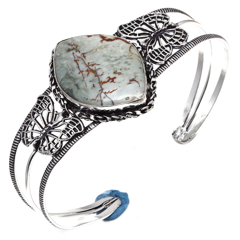 

Amethyst Quartz Gemstone Silver Jewelry Cuff-Bangle 7 Adjustable