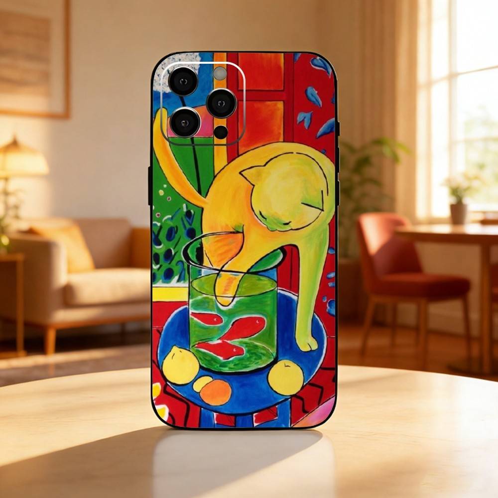 Henri Matisse Art Painting Phone Case For iPhone17,16,15,14,13,12 Plus,Max Soft Silicone Black Cover