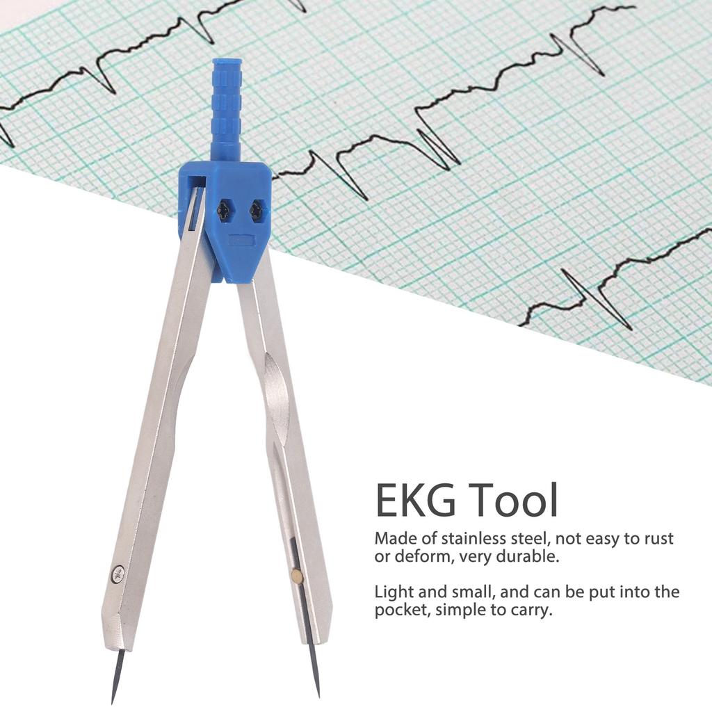 EKG Calipers Stainless Steel 0‑2.4in Ruler Drafting Divider Measuring Tool for Nursing
