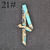 Fashion Color Printing Long Silk Scarf Women Ribbon Neckerchief Print 4cm Thin Narrow Scarves Bag Hair Band Ribbon Headscarve