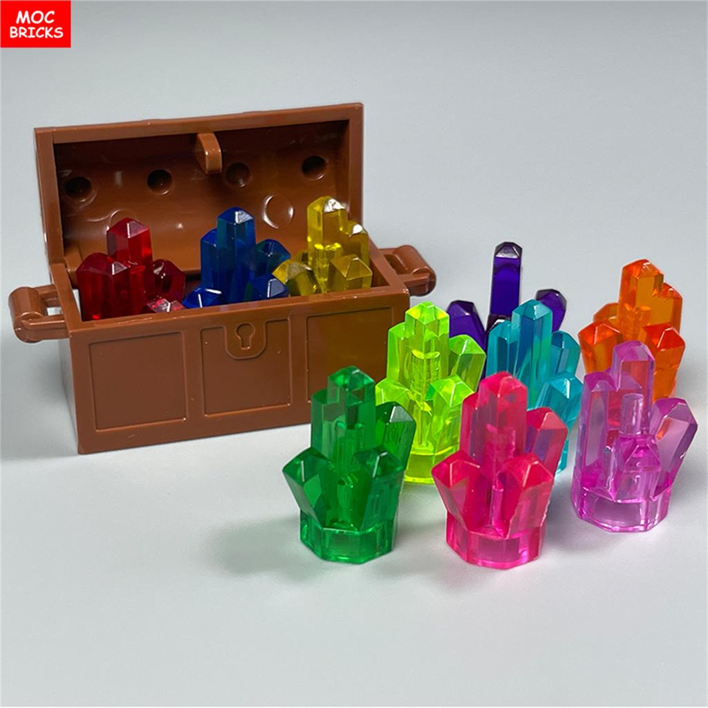 MOC Bricks Stone Gem Paint Ore Rock 1x1 Crystal 5 Point 29377 30385 28623 Educational Building Blocks