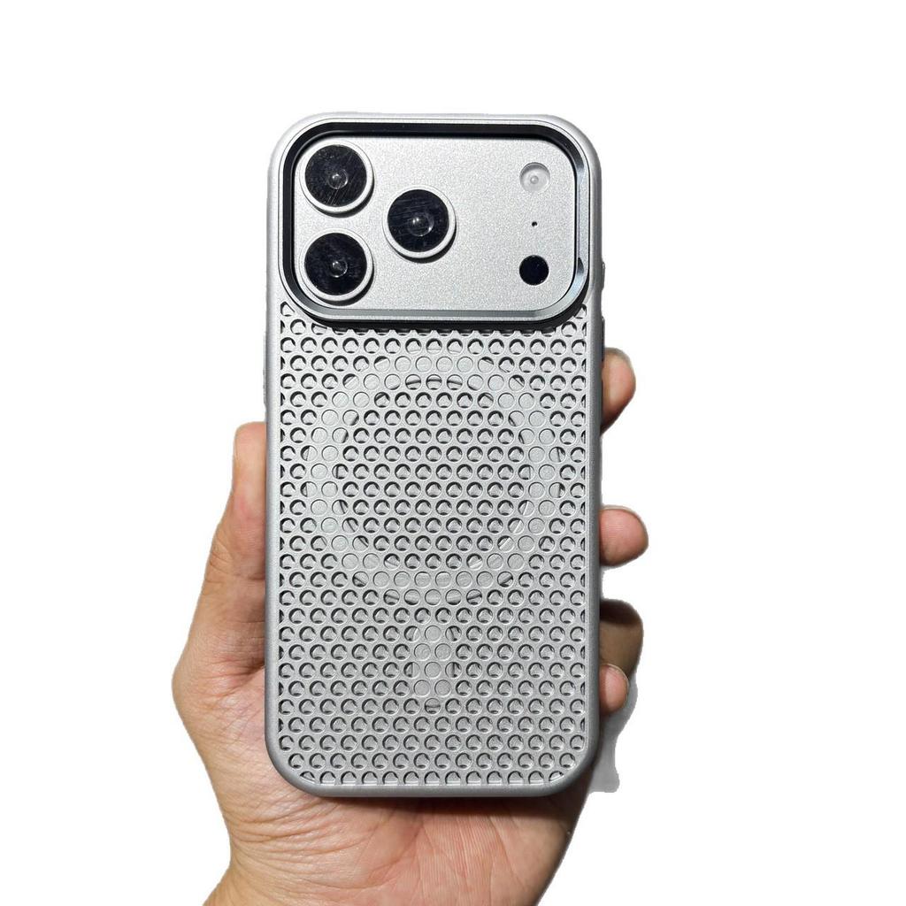 Honeycomb Heat Dissipation iPhone 16 Pro Max Magnetic Protective Case - Solid Color Hard Shell with Large Hole Design