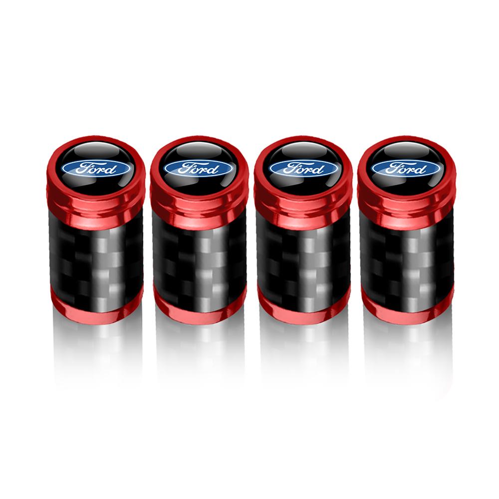 Carbon Fiber Car Wheel Tire Valve Cap Tyre Rim Stem Cover Accessories For Ford Ranger S-Max Focus Galaxy Mondeo Transit Tourneo