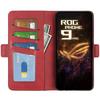 Para Capa Asus ROG Phone 9 Pro 5G Carteira de Couro com Textura de Bezerro Capa de Telefone