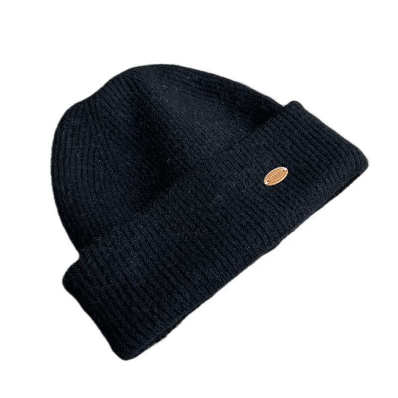 Women's Double-layer Thickened Autumn and Winter Warm Ear Protection Knitted Hat Versatile Piles of Hats Cold Hat Men