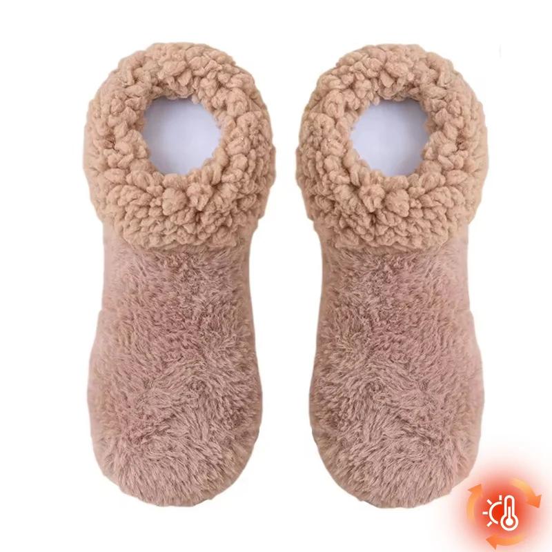 Womens Winter Slipper Socks Non Slip Grip Thermal Fuzzy Floor Socks Cozy Indoor Sleep Socks Thick Plush Fleece Lined Ankle Socks