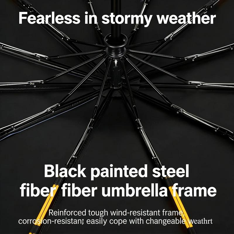 12 Ribs Windproof Automatic Umbrella Premium Business Large Size UV Sunshade Rainproof Dual Use For Wholesale