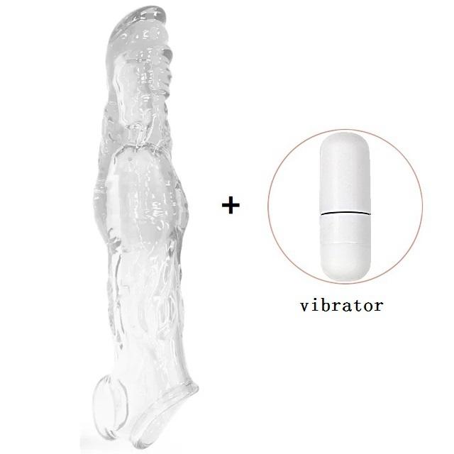 Extend 7cm Penis Enlargement Sleeve Vibrator Cock Ring Reusable Condoms Sex Toys for Men G Spot Vibrating Delay Ejaculation