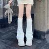 1Pair Cute Lolita Warmer Flared Socks Autumn Winter Calf Gaiter Stylish Leg Warmers Cartoon Solid Color Long Tube Leg Warmer