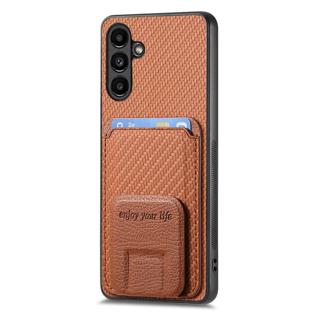 C1-11 For Samsung Galaxy A35 5G Case Carbon Fiber Texture Leather Coated TPU Phone Cover