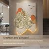 Metal Wall Decor Modern Stylish Triangular Ginkgo Flower Iron 3D Wall Sculpture for Living Room Bedroom Hall