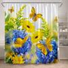Floral Butterflies Shower Curtains Pink Blue Rustic Flowers Butterfly Plant Polyester Fabric Home Bathroom Curtain Bathtub Decor