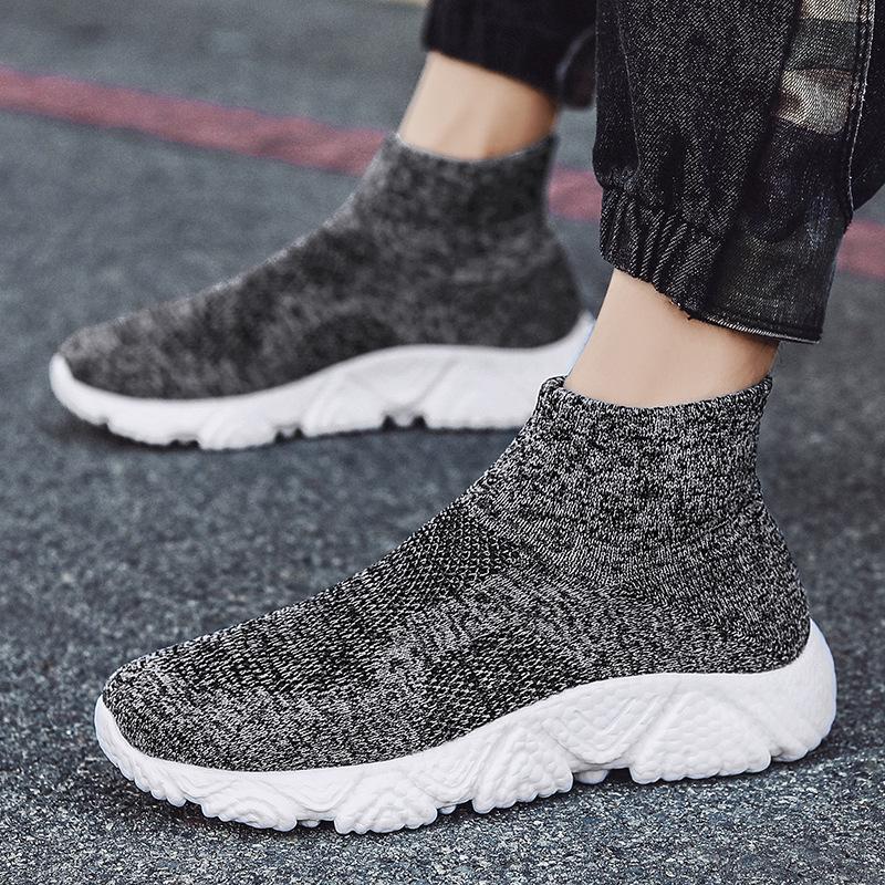 Scarpe da Corsa High-Top Slip-On in Mesh Flyknit da Uomo 2026 - Calzature Sportive Casual Autunnali Comode