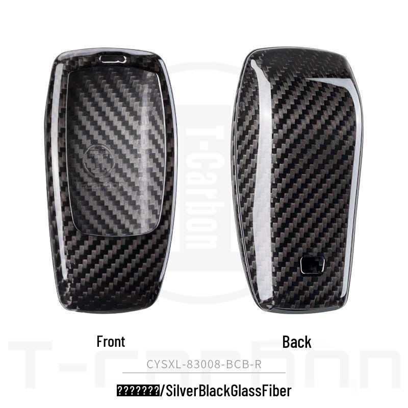 Husă inteligentă pentru cheie cu pornire inteligentă din fibră de carbon adevărată pentru Mercedes-Benz C, E, S-Class & CLA