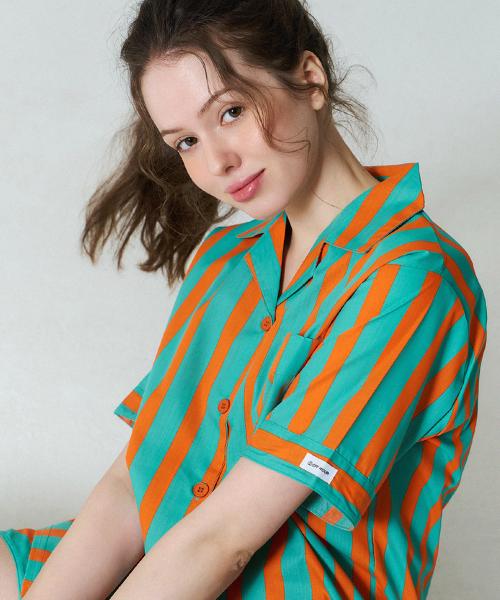 

[OFF HOUR] Rush Pop Tangerine Short Sleeve Pajama Set [Shipped from Korea] 100% Authentic M