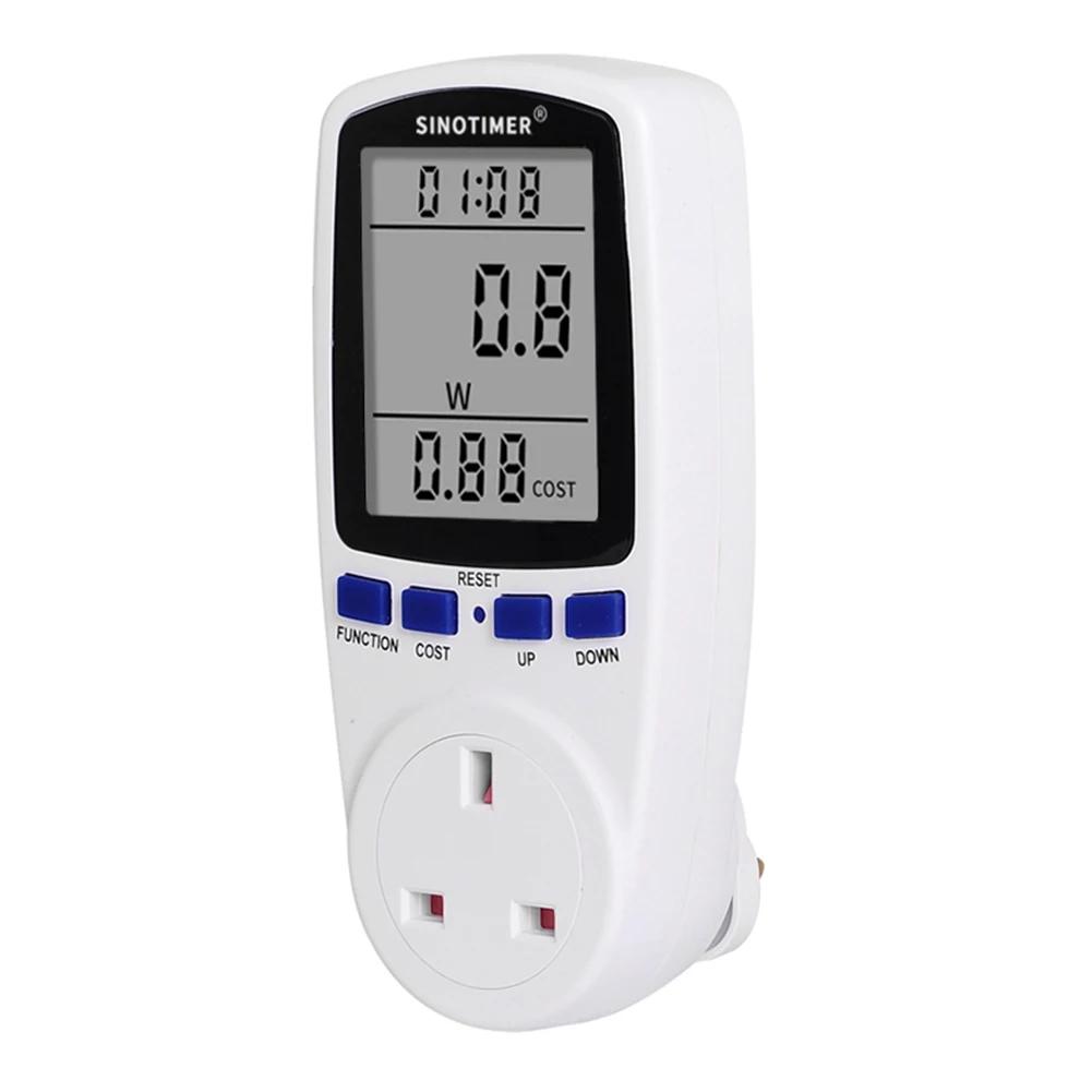220V Digital Wattmeter AC EU Power Meter LCD Electricy Consumption Meter Socket Wattage Kwh Energy Meter FR US Power Analyzer