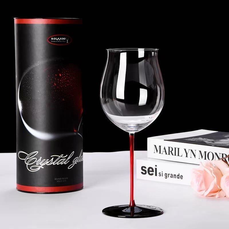 

Black Bow Tie Crystal Red Wine Glass Austria Famous Design Stemware Wineglass Large Capacity Burgundy Bordeaux Goblet Gift Box 800-1000ml