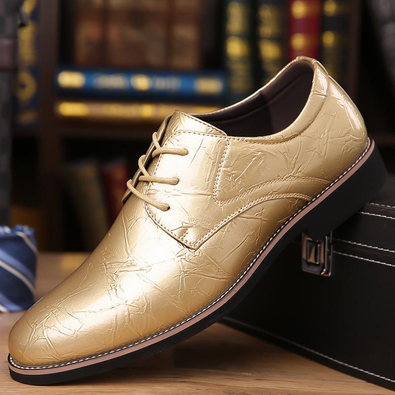 Móda 2025 Nová móda Velká velikost Pánské boty Špičaté Šněrovací Vícebarevné Svatba Obchod Párty Banket Kancelář Společenské boty pro muže