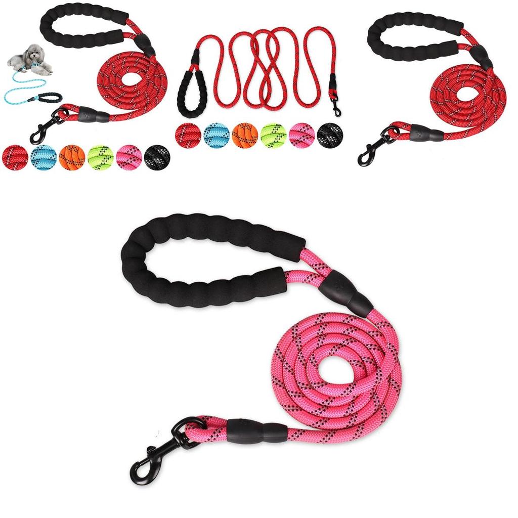 Durable 5ft Reflective Dog Leash With Padded Handle For Big And Small Breeds