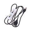 Cavo di Alimentazione con Interruttore di Estensione 3-Timer 0.5H/1.5H/3H 3-Velocità per Ventola da Soffitto USB Lampada LED