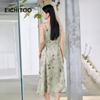 EICHITOO Women's Ink Wash Style Tie-Strap Maxi Dress