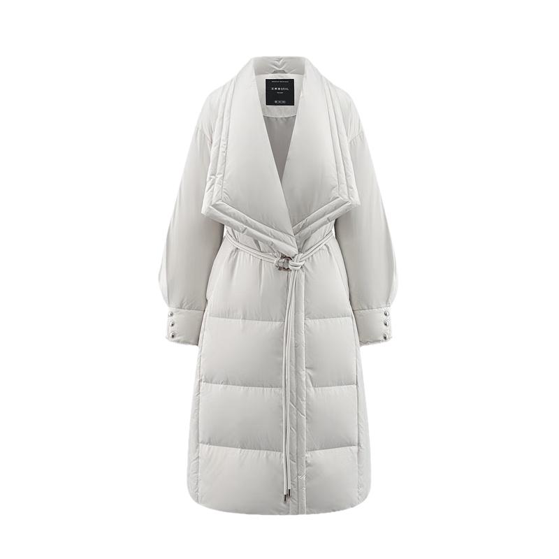 Ailaiyi Women's Elegant Long Lapel Down Jacket