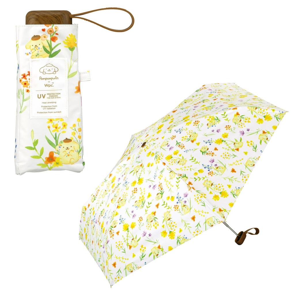 Sanrio Characters X Watercolor Flower Mini Pom Parasol Light UV UPF Heat Suitable for Rain or Folding Umbrella for Commuting and [2025] Wpc. Wpc.