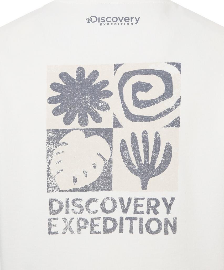 DISCOVERY EXPEDITION Freshvent Women'S Washed Crop Outdoor Frame Graphic Short Sleeve T-Shirt (White)