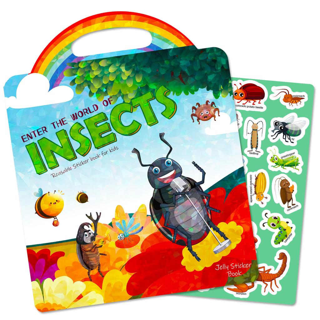 Çocuk Kendin Yap Böcek Çocuk Erken Eğitim Kitapları Tekrar Tekrar Yapıştır Konsantrasyon Potansiyel Gelişimi Aydınlanma Bebek Jöle Etiketi
