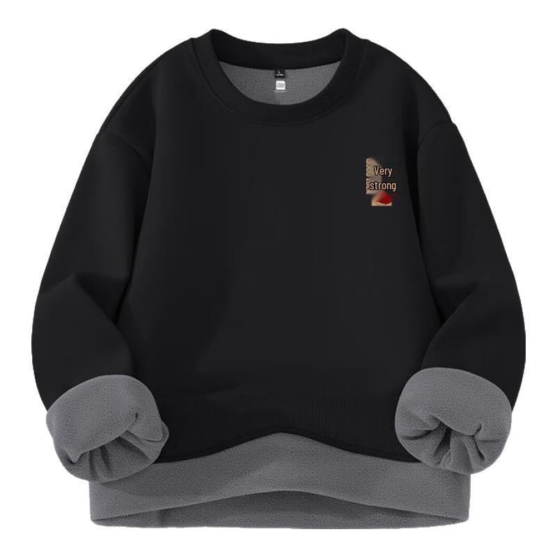 Jeanswest Men's Lucky Gold Chinese Style Plush Crewneck Sweatshirt