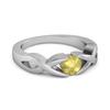 Lemon Quartz Twisted Vine Band Ring - 925 Sterling Silver