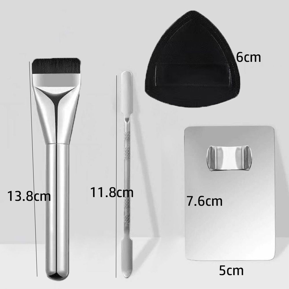 4PCS Stainless Steel Cosmetic Brush Set Cosmetic Tools  Liquid Foundation Accessories