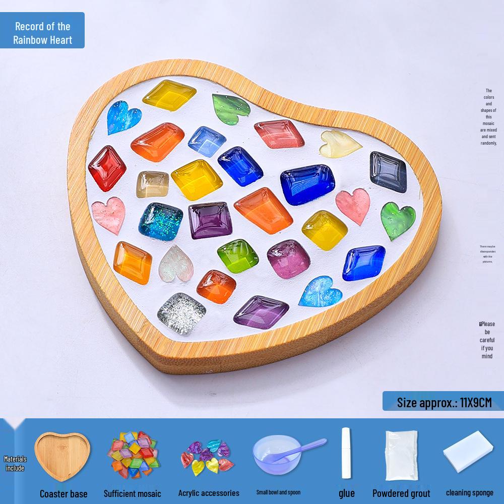 DIY Mosaic Coaster Kit: Creative Glass Sticker Craft for Kids & Adults