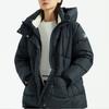 Li Ning Sports Fashion Series Loose Hooded Windproof Warm Mid-Length Down Jacket Women Outerwear Black AYMQ394-3