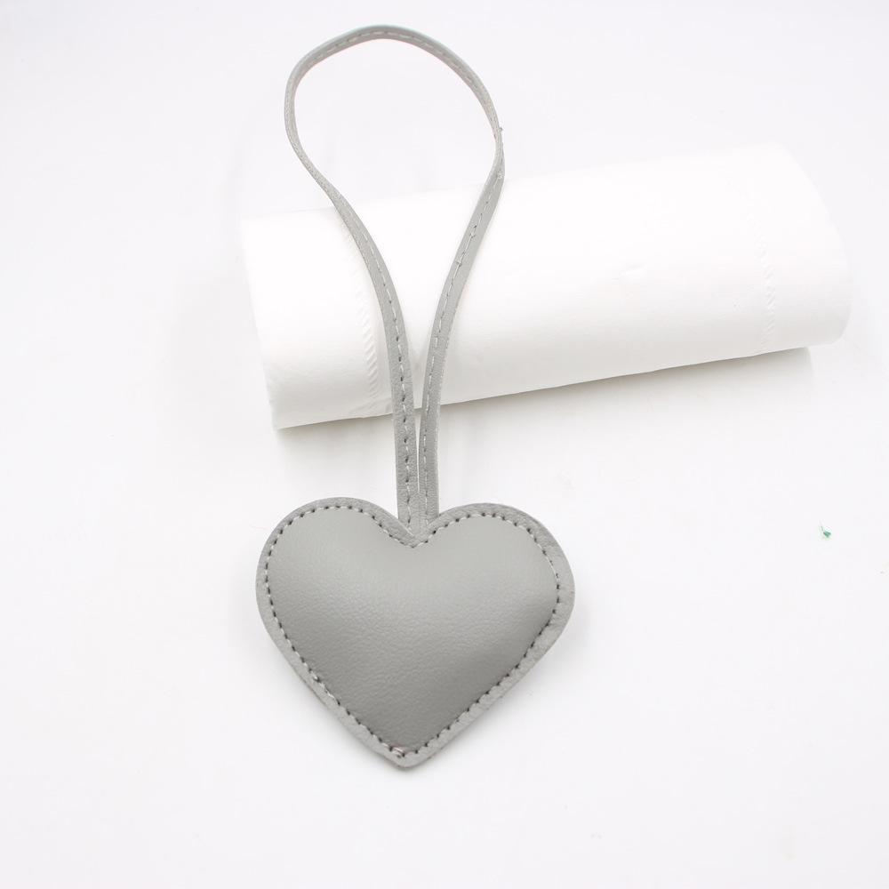 Luggage Leather Heart-shaped Hanging Rope Knotted Hanging Pendant Leather Cotton Filled Peach Heart Bag Decorative Accessories