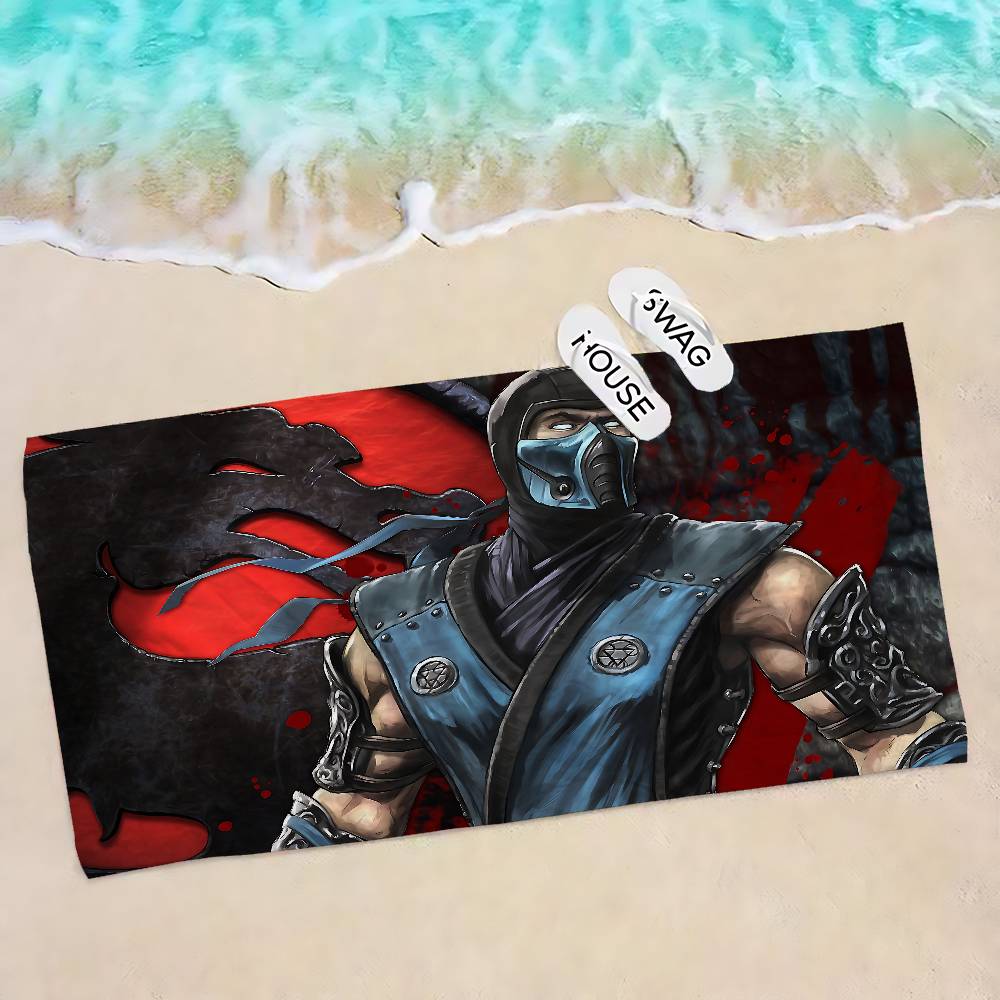 Video Game M-Mortal Kombat Microfiber Blanket Quick Drying Beach Towels Oversized Printing Super Absorbent Pool Towel Blanket