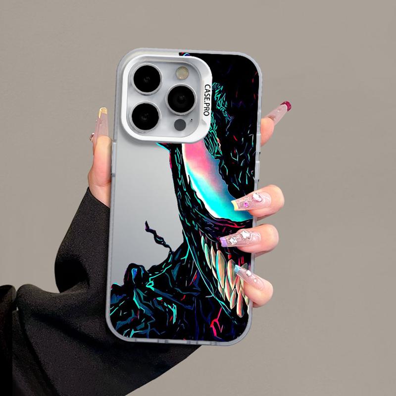 

Стильный чехол Marvel Venom в серебристом цвете для Apple iPhone 15 14 13 11 12 13 Pro Max 14 Plus от Funda Luxury. for iPhone 12
