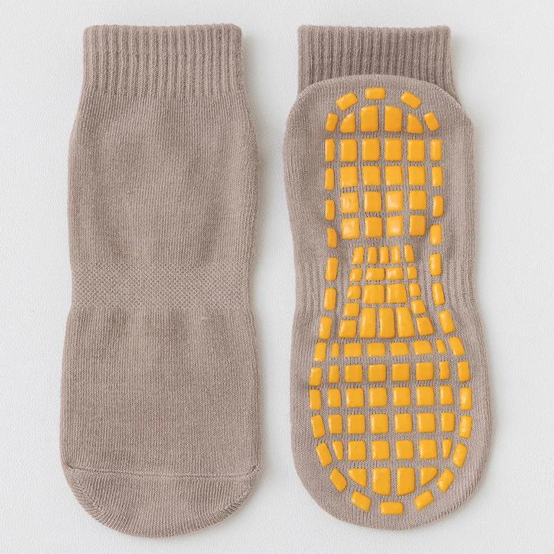 5 Pairs Anti Slip Socks Children's Playground Trampoline Socks Baby Early Education Floor Socks Adult Mid Tube Yoga Socks