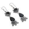 Black Spinel Gemstone 925 Sterling Silver Earring 2.44"