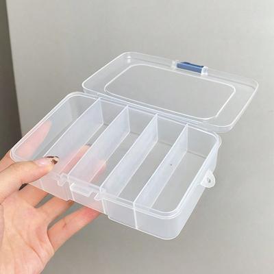 1 Stück Mini Transparente Aufbewahrungsbox, 5-Fächer Staubdichte Schmuckaufbewahrungsbox, Reiseaufbewahrungsbox, Halter für Haarspangen und Kleinteile