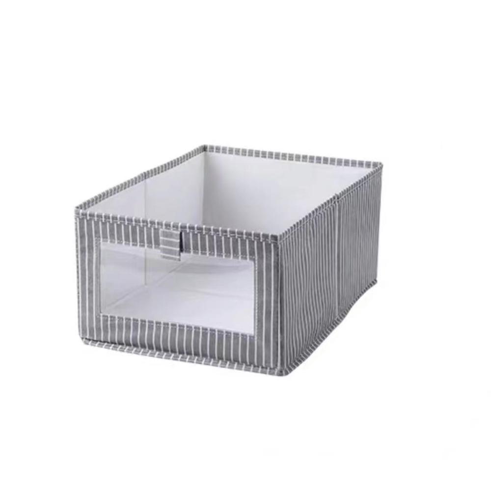 

Влагостойкий ящик для хранения, нетканый органайзер для ящиков, ящик для хранения одежды, дорожное хранение Grey Stripe