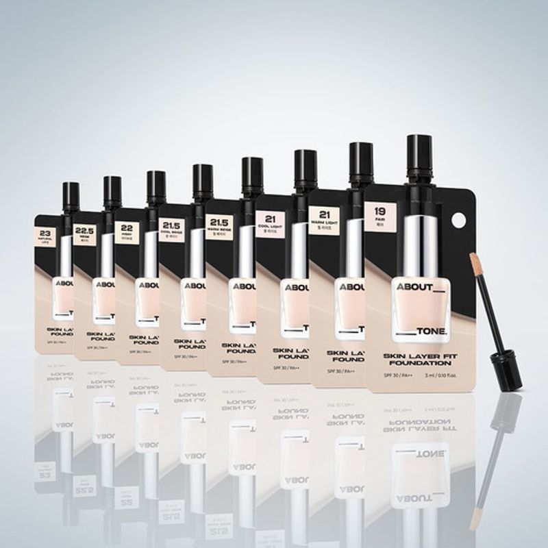 ABOUT TONE [NEW] Skin Ray Fit Foundation Spouter Pouch 8 Types (3ml*8ea)