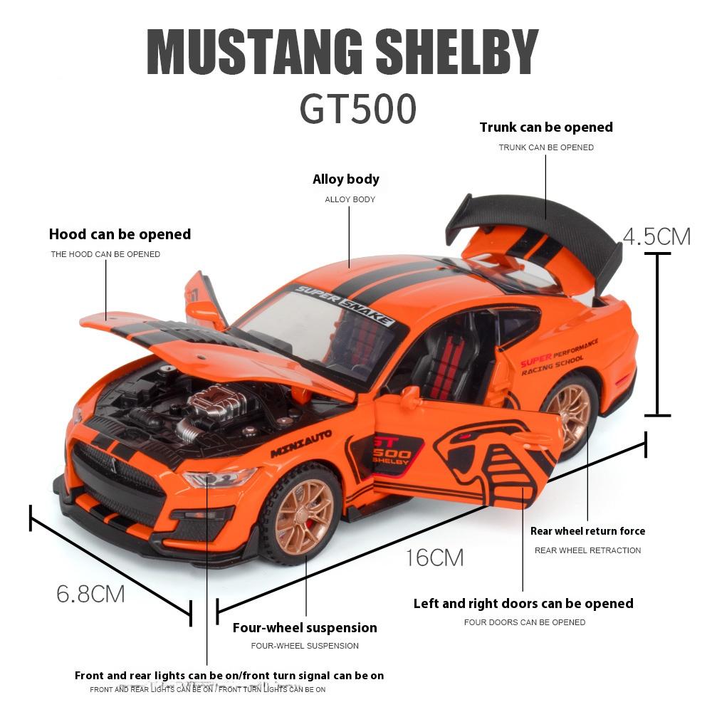 1/32 Scale Mustang Shelby GT500 Alloy Sports Car Model Diecast & Toy Vehicles Metal Car Model Simulation Collection Kids Toy Gift