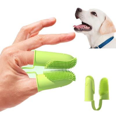 Weiche Doppelfingerzahnbürste für Hunde, Zahnreinigungsbürsten für Haustiere, Hunde, Mundgeruchspflege, Tpr-Zahnbürstenzubehör