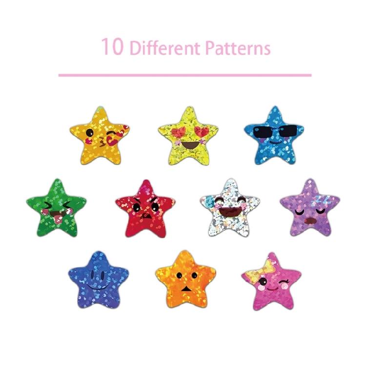 500 Pcs Waterproof Scrapbook Sticker Happy Face Star Sticker For DIY Crafting Background Decoration