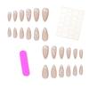 24 Pieces Of Manicure Ice Through Nude Gentle Bow Diamond Versatile Long Almond Wear Armor